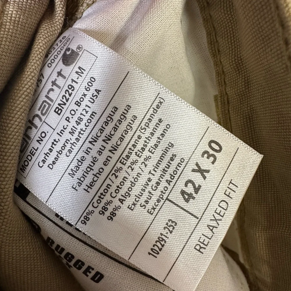 Carhartt rugged‎ flex relaxed fit canvas pants size 42x30